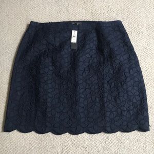 NWT Talbots Navy Blue Flower Skirt
